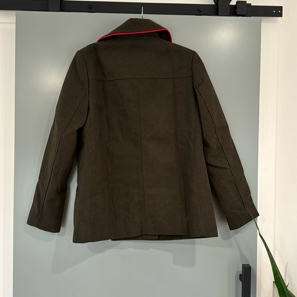 NWT Express Army Green Wool Pea Coat - Picture 2 of 4